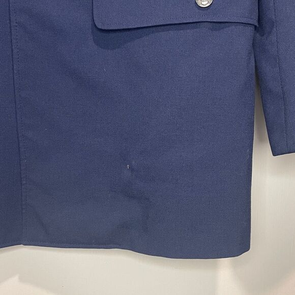 Authentic Vintage Air Force Navy Blue Jacket Front Pockets Gold Buttons- Size 39 - Picture 12 of 12